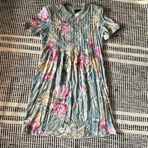 Positive Attitude Size 14 Green Floral Print Vintage 90s dress